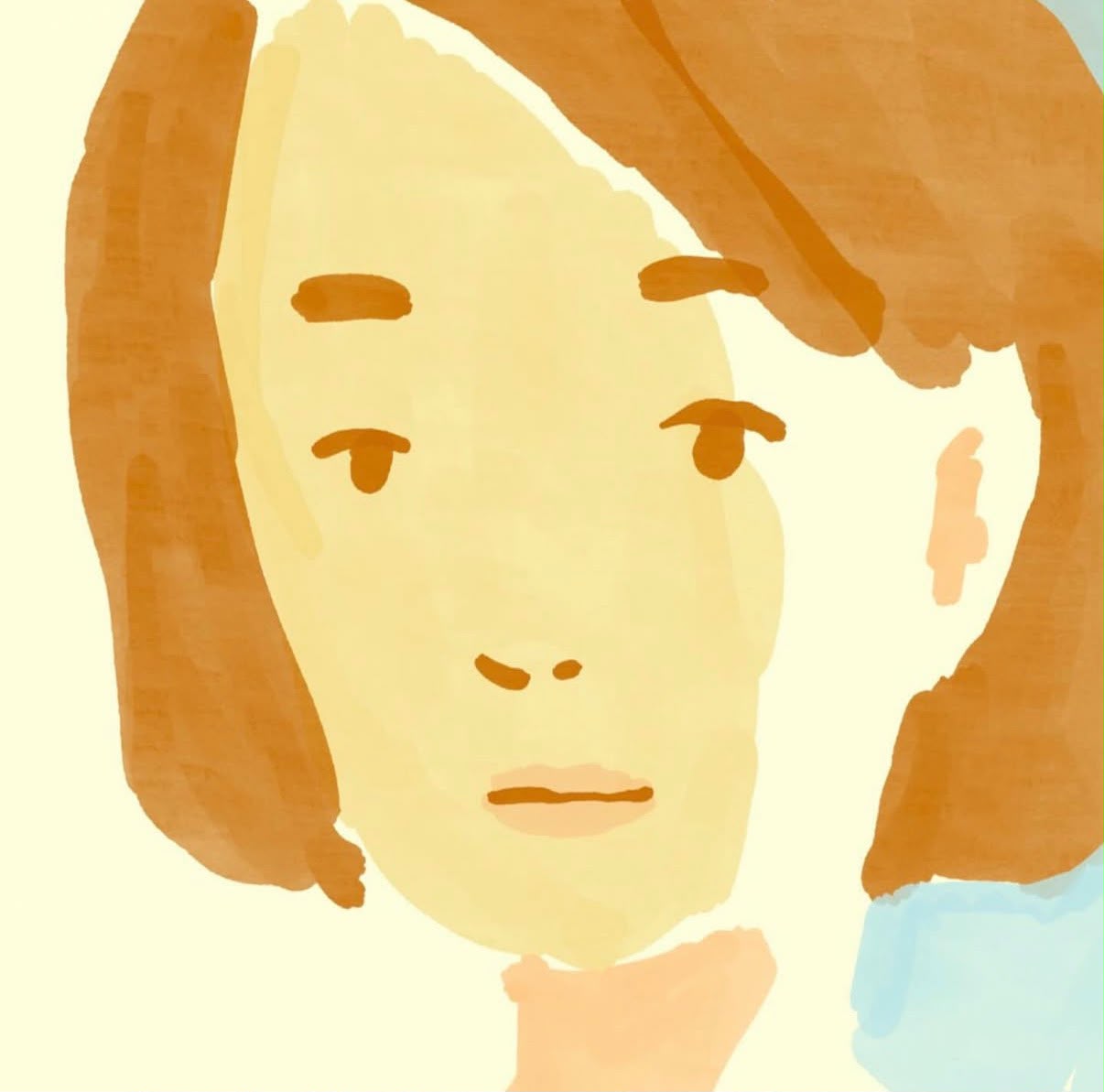 A simple warm-toned portrait in close-up